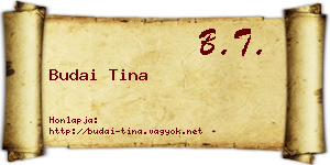 Budai Tina névjegykártya